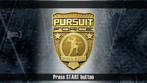 Pursuit Force title screen for PSP
